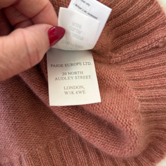 PAIGE Lucerne Cashmere Puff Sleeve Sweater, L , color rose EUC - Picture 8 of 12
